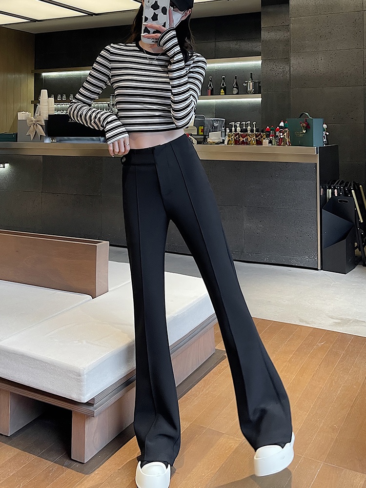 High waist pants micro speaker flare pants for women