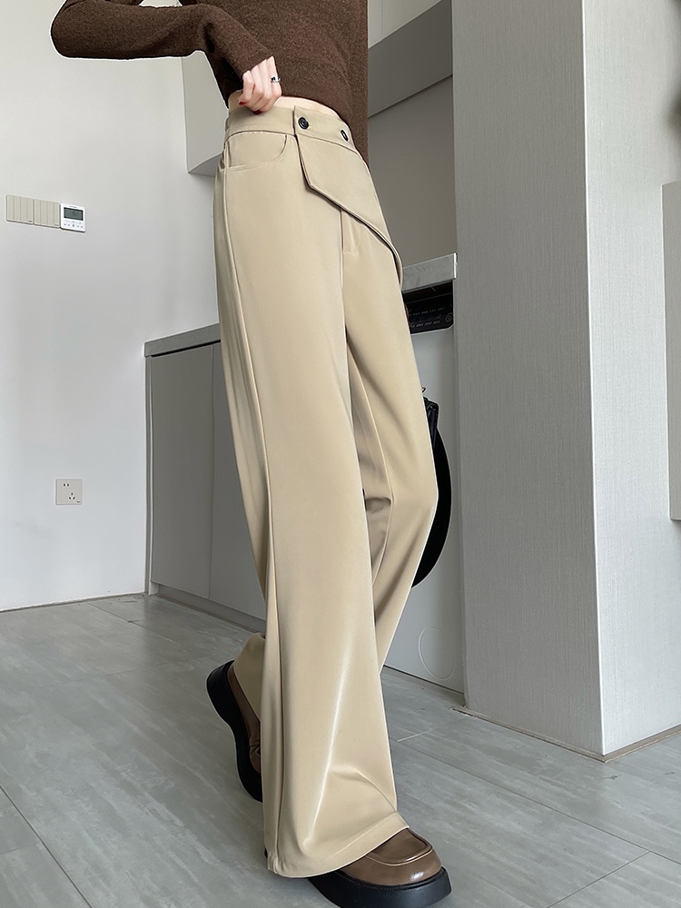 Slim black flare pants Pseudo-two suit pants for women