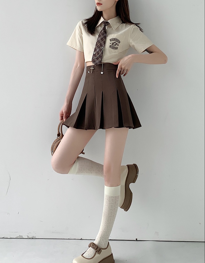 Korean style commuting culottes A-line college style skirt