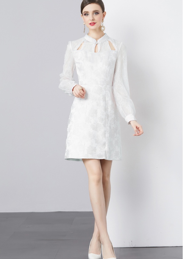 Cstand collar cheongsam Chinese style dress for women
