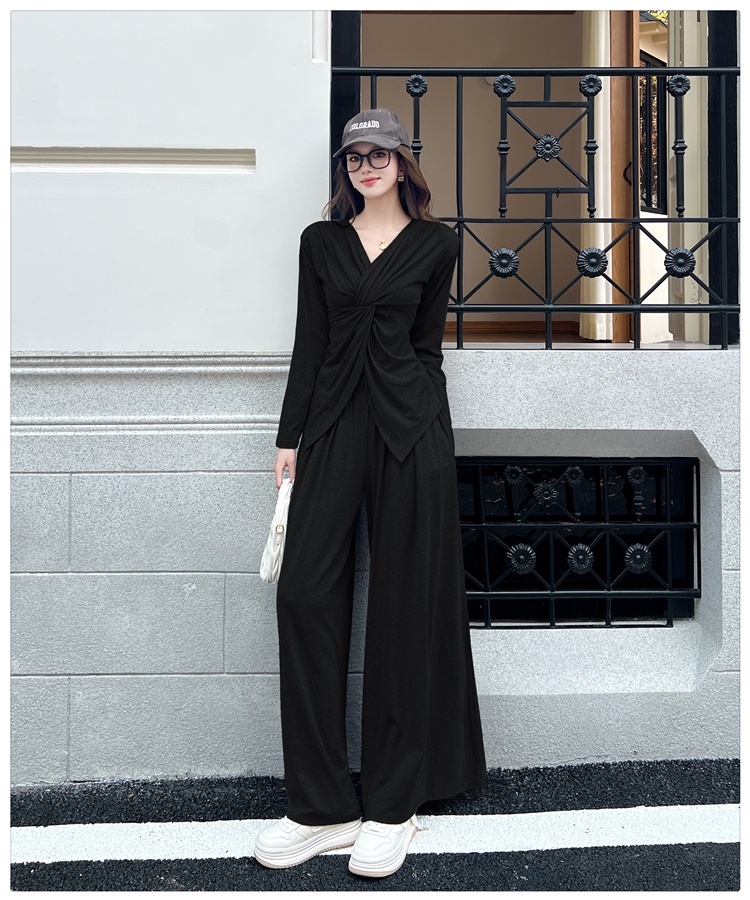 Autumn mopping pants slim loose tops a set for women