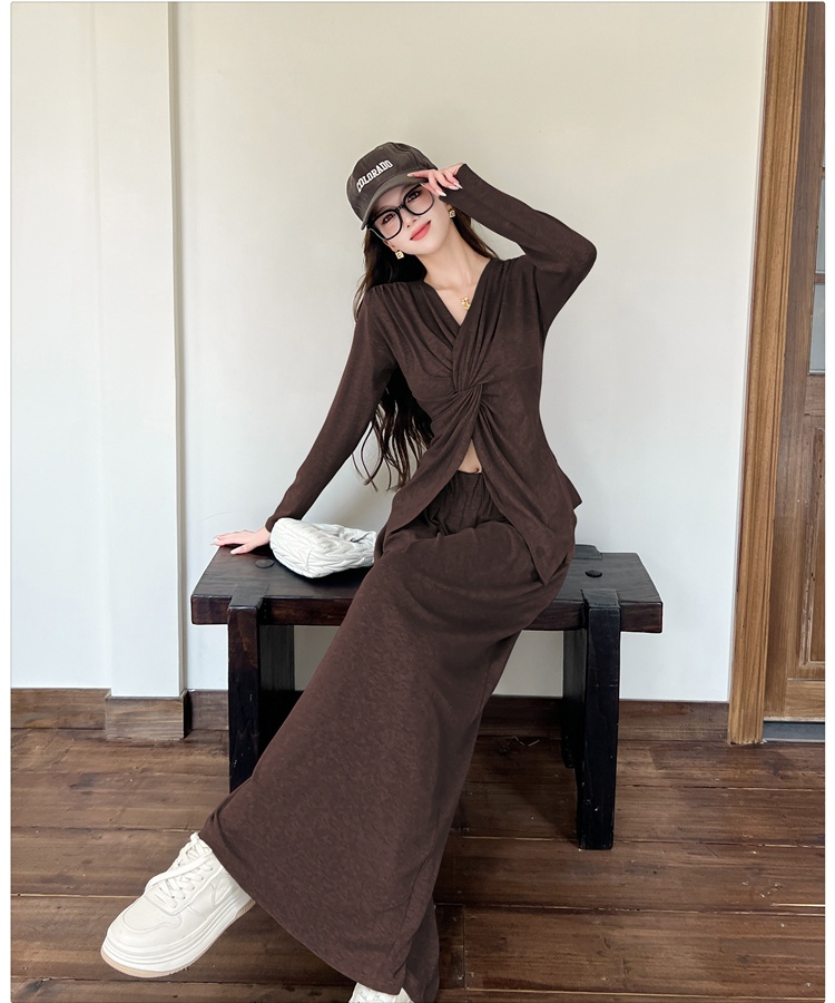 Autumn mopping pants slim loose tops a set for women