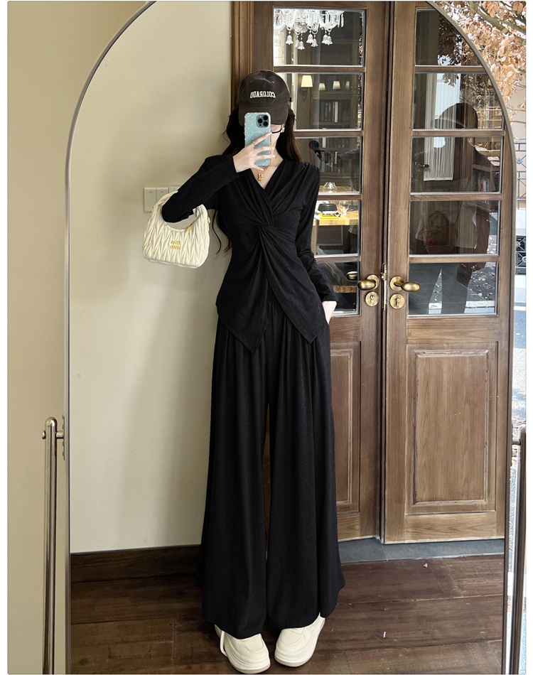 Autumn mopping pants slim loose tops a set for women