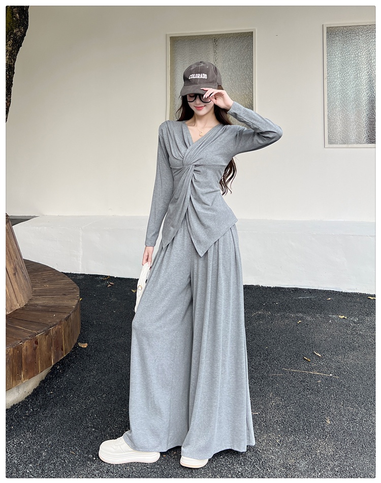 Autumn mopping pants slim loose tops a set for women