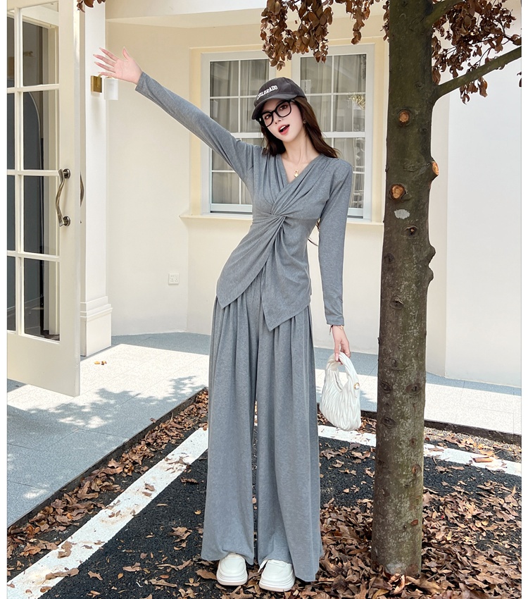 Autumn mopping pants slim loose tops a set for women