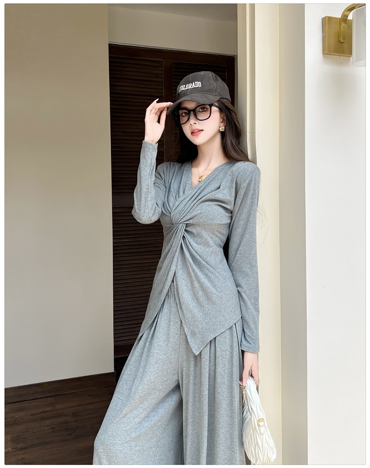 Autumn mopping pants slim loose tops a set for women