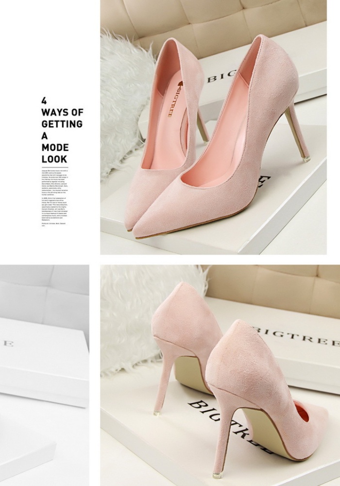 Simple fine-root sexy pointed profession shoes for women