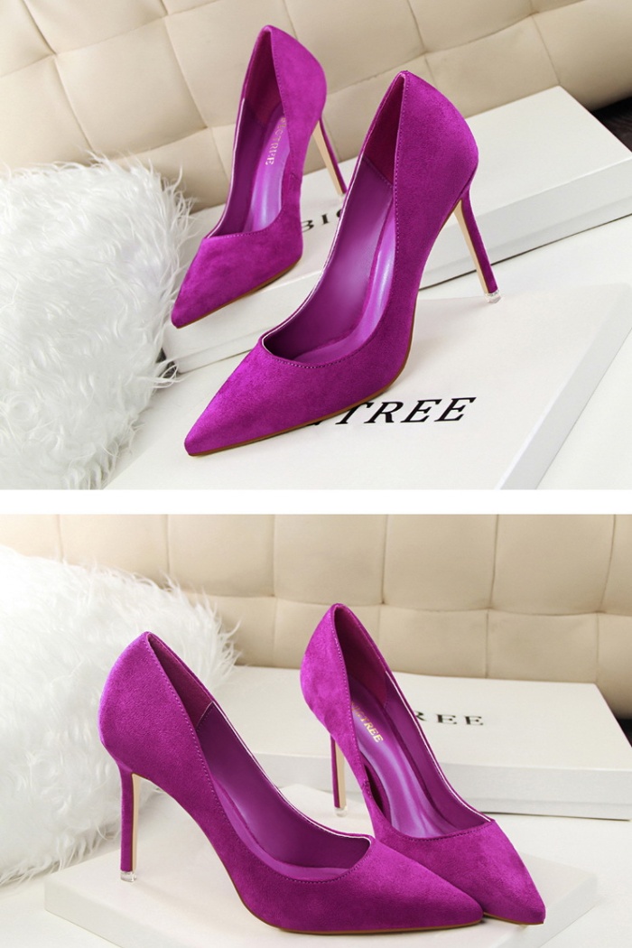 Simple fine-root sexy pointed profession shoes for women
