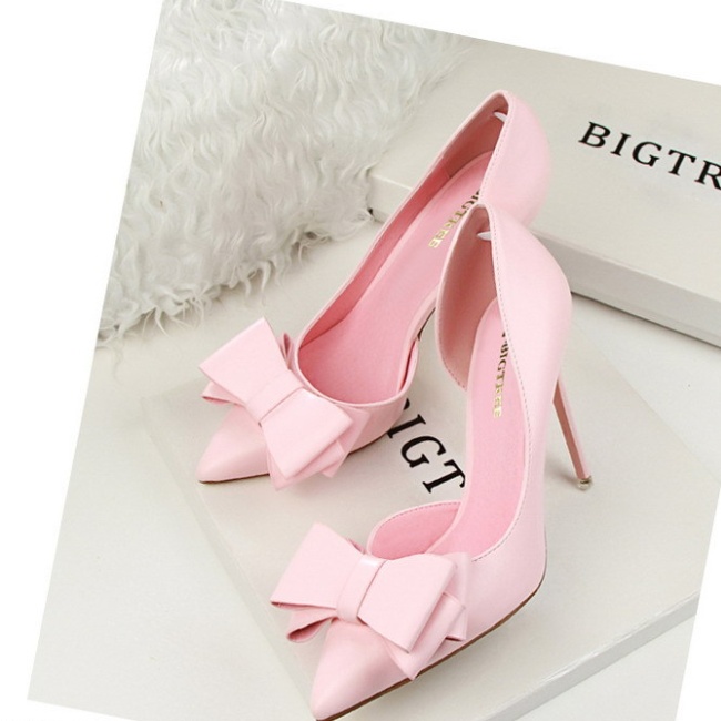 Fine-root Korean style shoes hollow high-heeled shoes