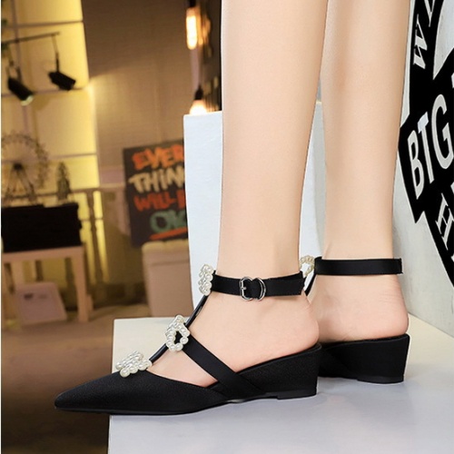 France style pointed sandals hollow satin shoes for women