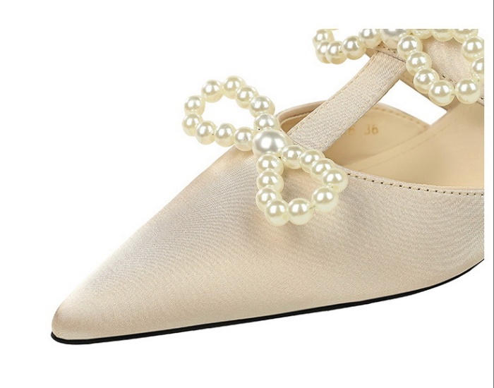 France style pointed sandals hollow satin shoes for women