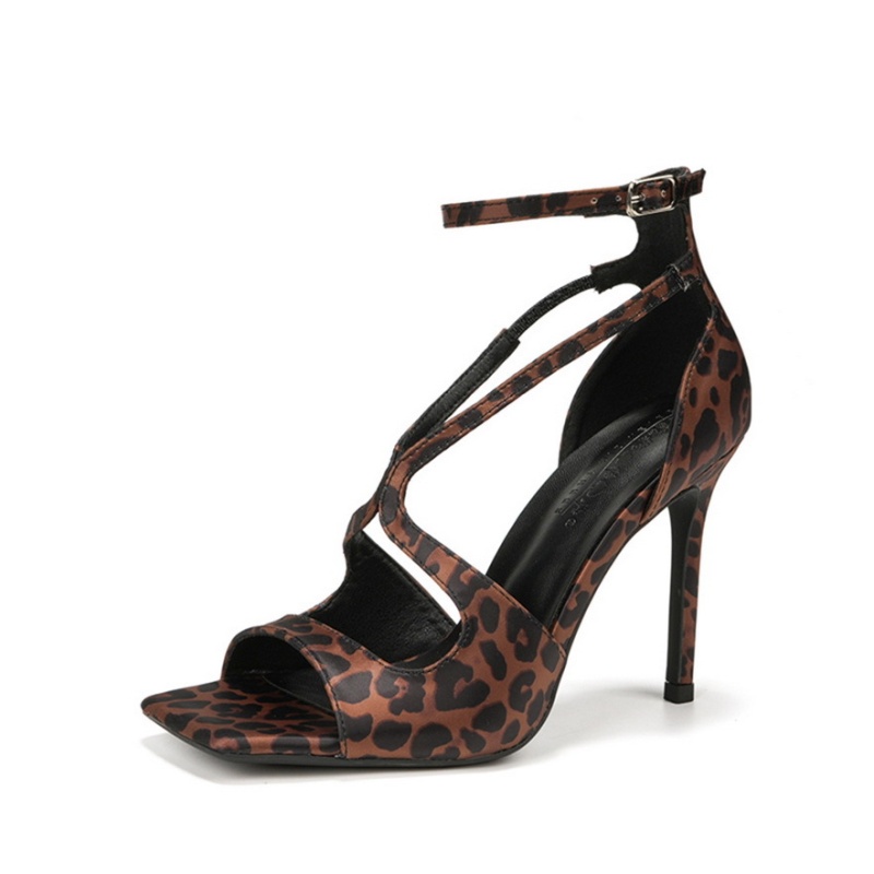 Cross hollow sandals European style open toe high-heeled shoes