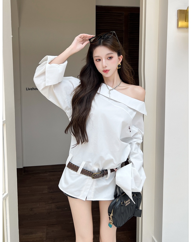 Autumn lazy shirt fashion long sleeve tops for women