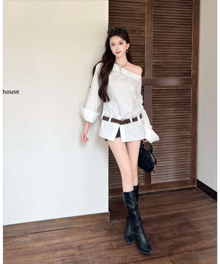 Autumn lazy shirt fashion long sleeve tops for women