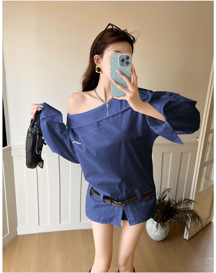 Autumn lazy shirt fashion long sleeve tops for women