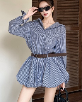Korean style slim T-back sweet white dress for women