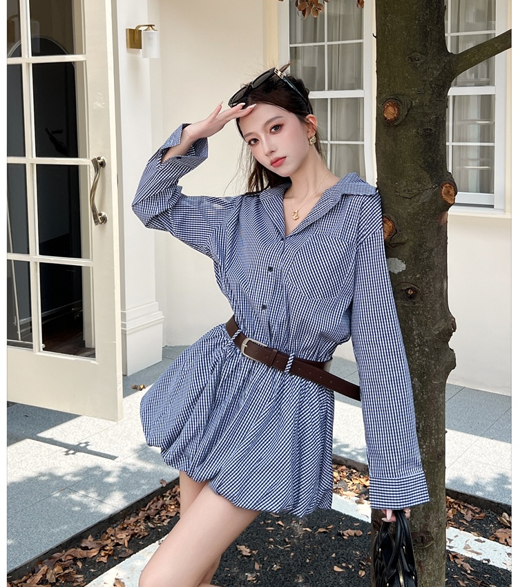 Korean style slim T-back sweet white dress for women