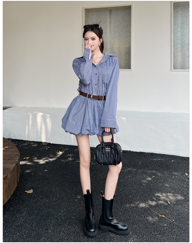 Korean style slim T-back sweet white dress for women