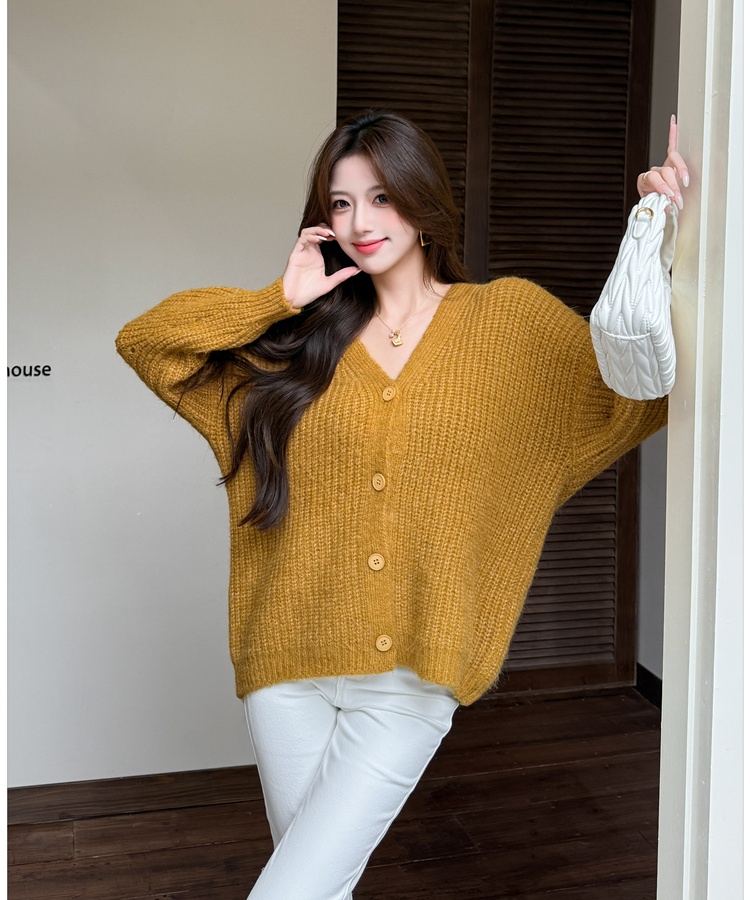 Autumn and winter sweater bat sleeve cardigan for women