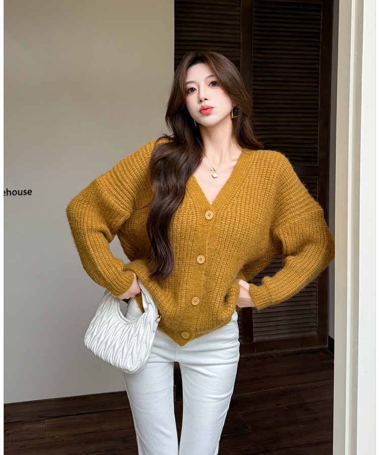 Autumn and winter sweater bat sleeve cardigan for women