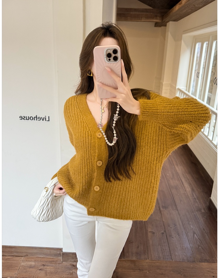 Autumn and winter sweater bat sleeve cardigan for women