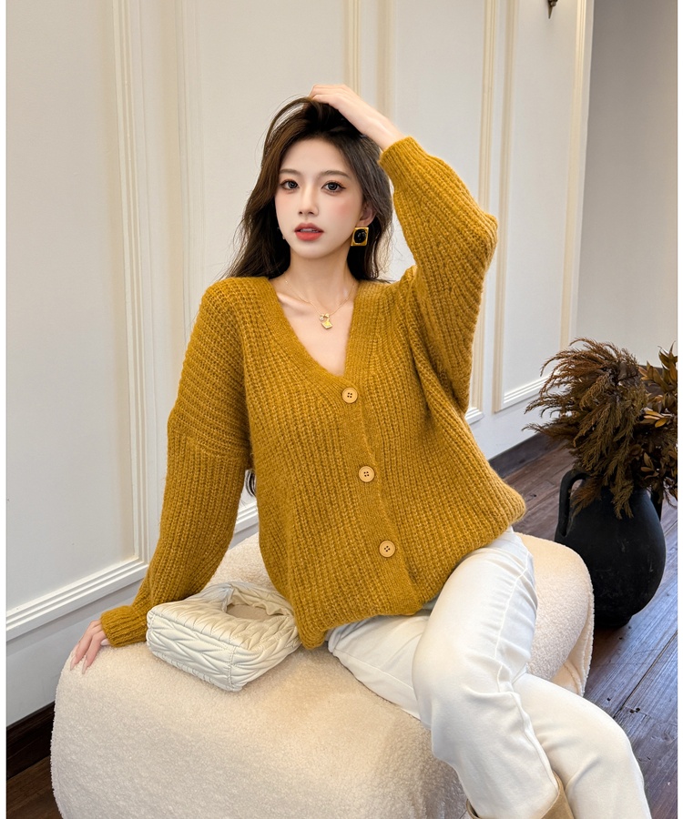 Autumn and winter sweater bat sleeve cardigan for women