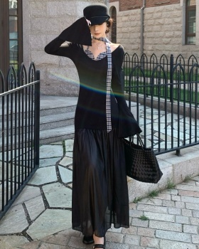 Streamer autumn dress package hip long dress