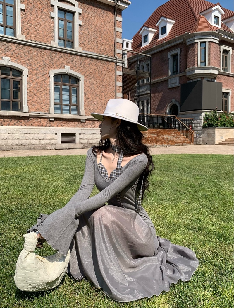 Streamer autumn dress package hip long dress