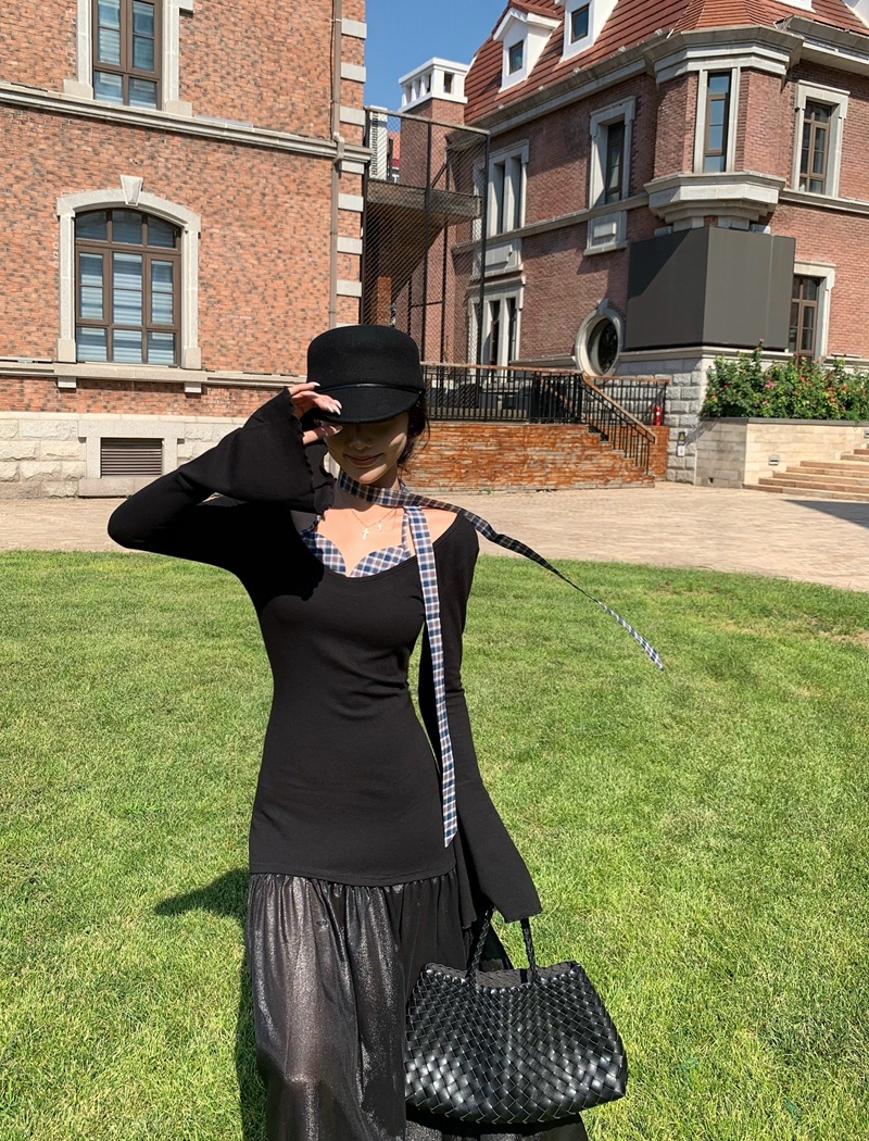 Streamer autumn dress package hip long dress