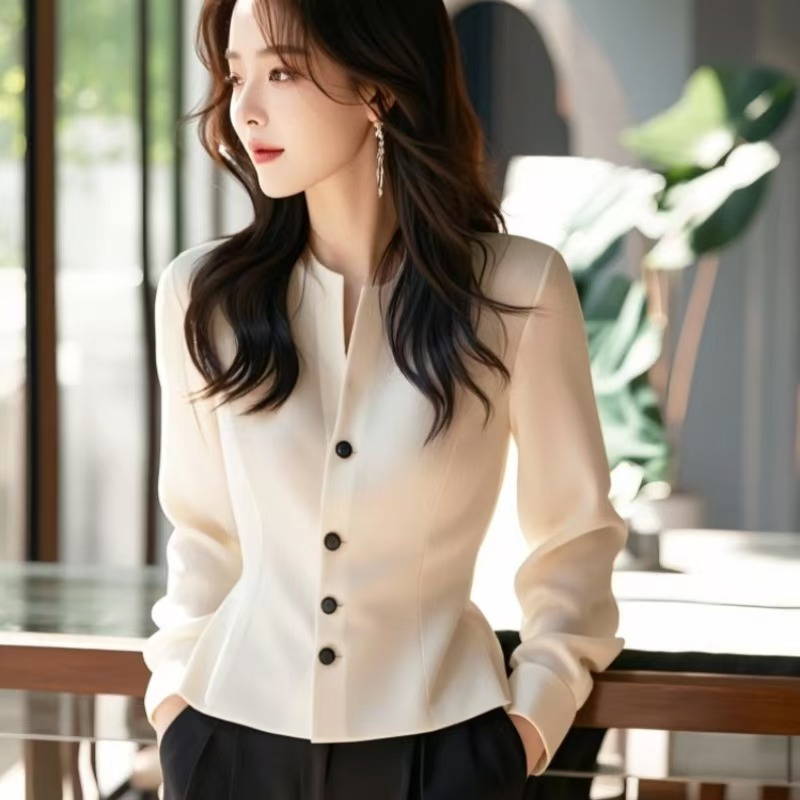 Ladies light luxury tops temperament shirt