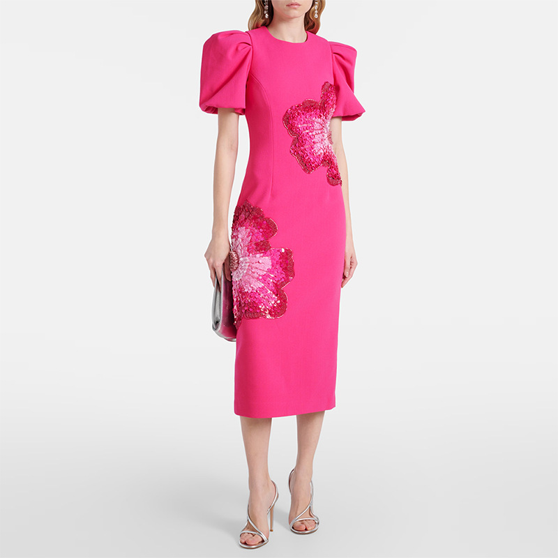 Stereoscopic European style beading sequins colors dress
