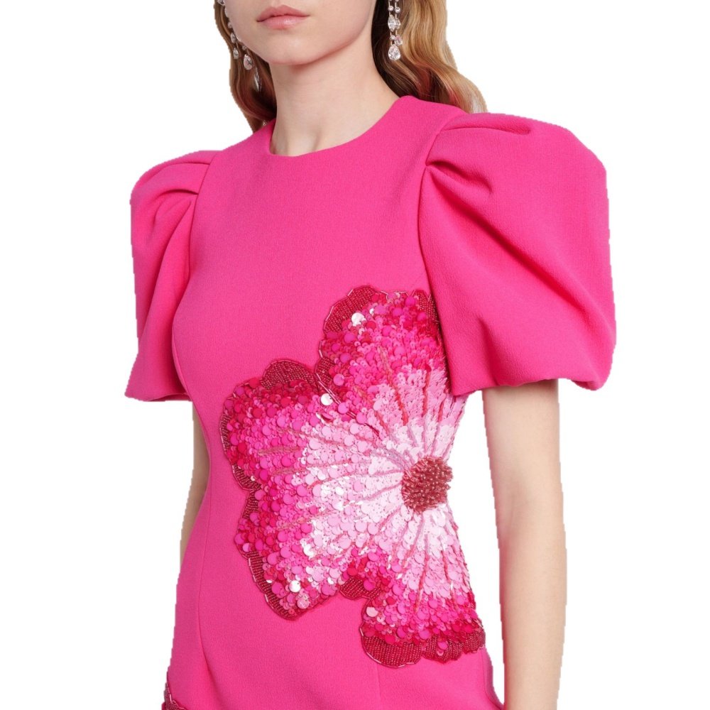 Stereoscopic European style beading sequins colors dress