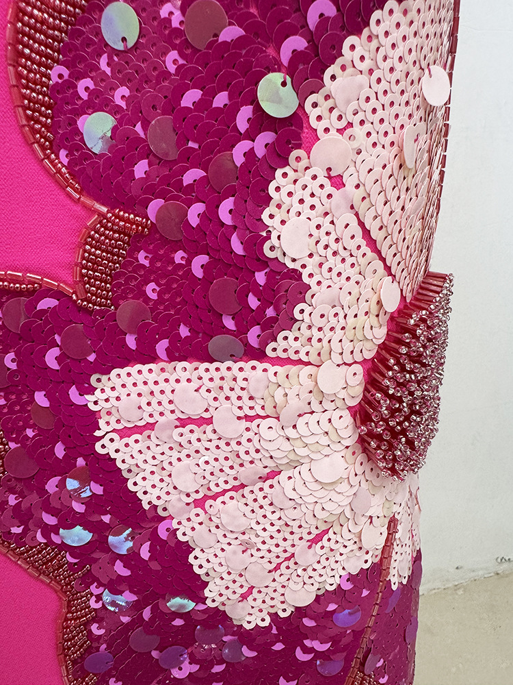 Stereoscopic European style beading sequins colors dress