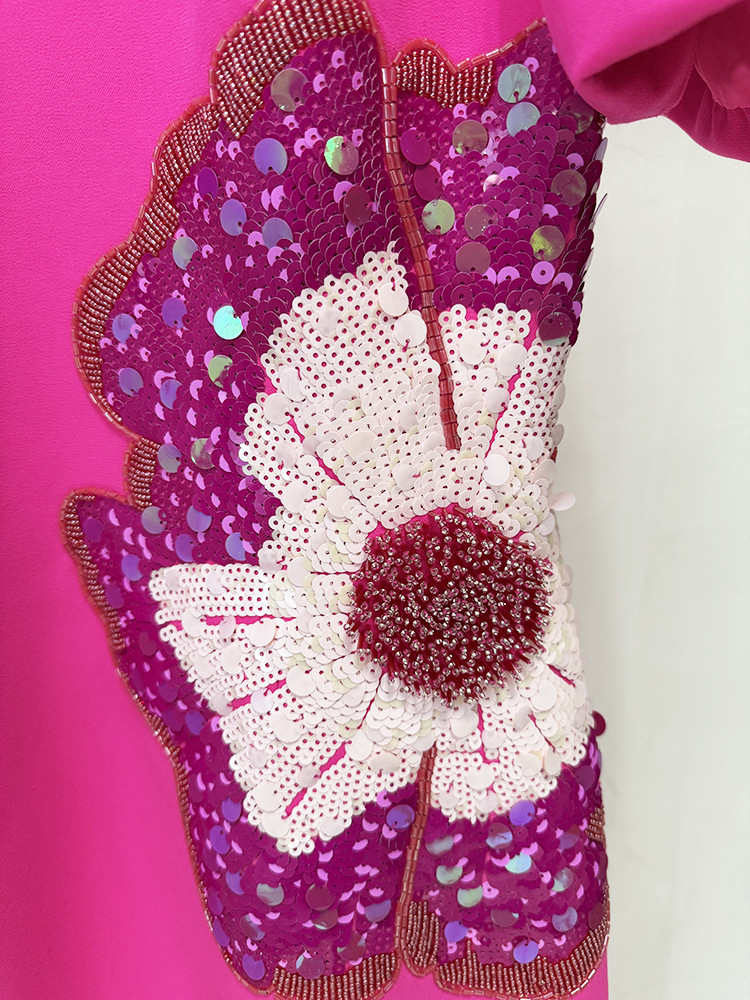 Stereoscopic European style beading sequins colors dress