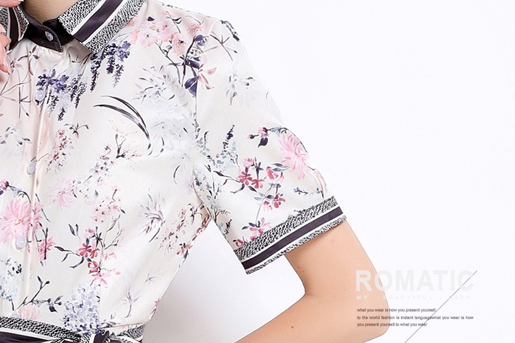 Fashion with belt pinched waist all-match dress