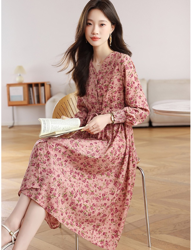 France style European style pink dress for women