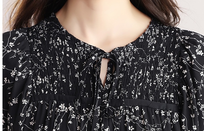 Floral long sleeve autumn slim fashion chiffon dress