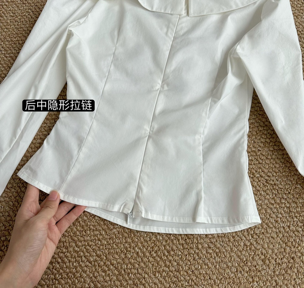 Dazzle slim chouzhe tops micro-bomb sloping shoulder shirt