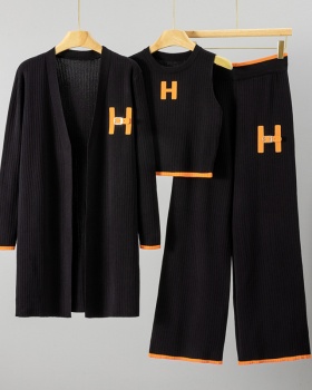 Knitted vest Casual cardigan 3pcs set