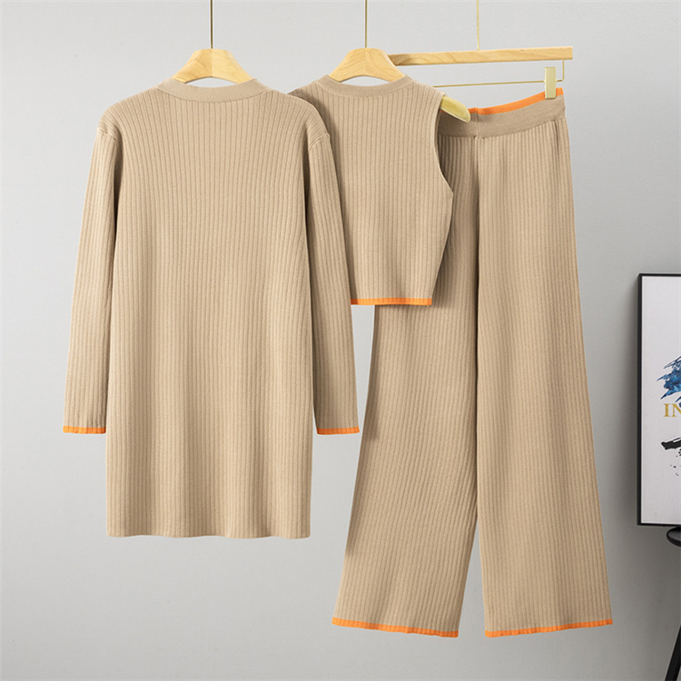 Knitted vest Casual cardigan 3pcs set