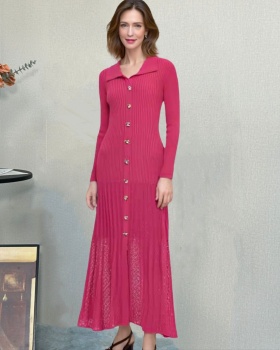 Knitted temperament dress European style long dress