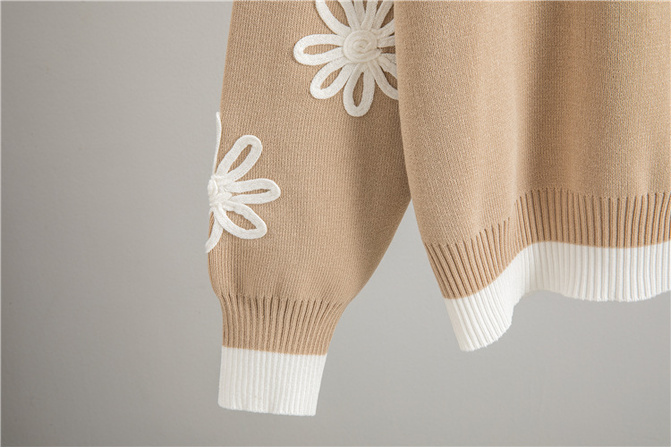 Loose wide leg pants sweater 2pcs set for women