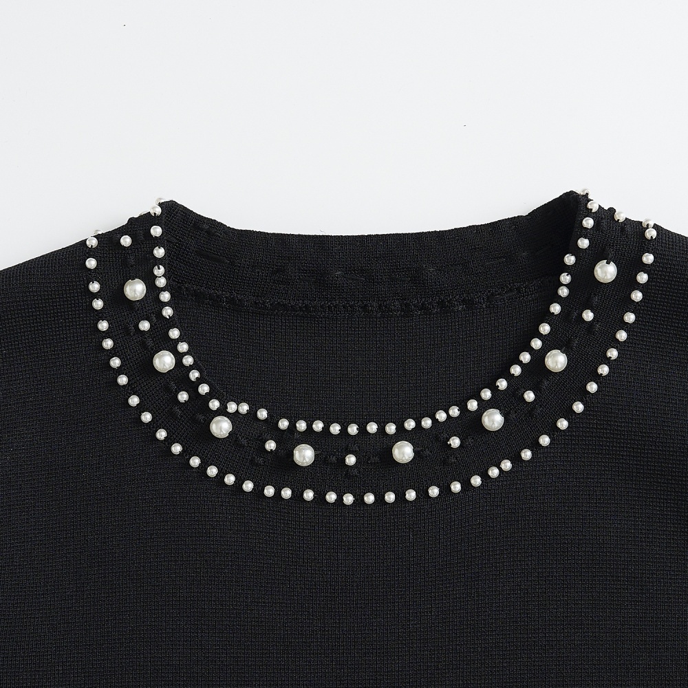Elegant round neck slim long dress for women