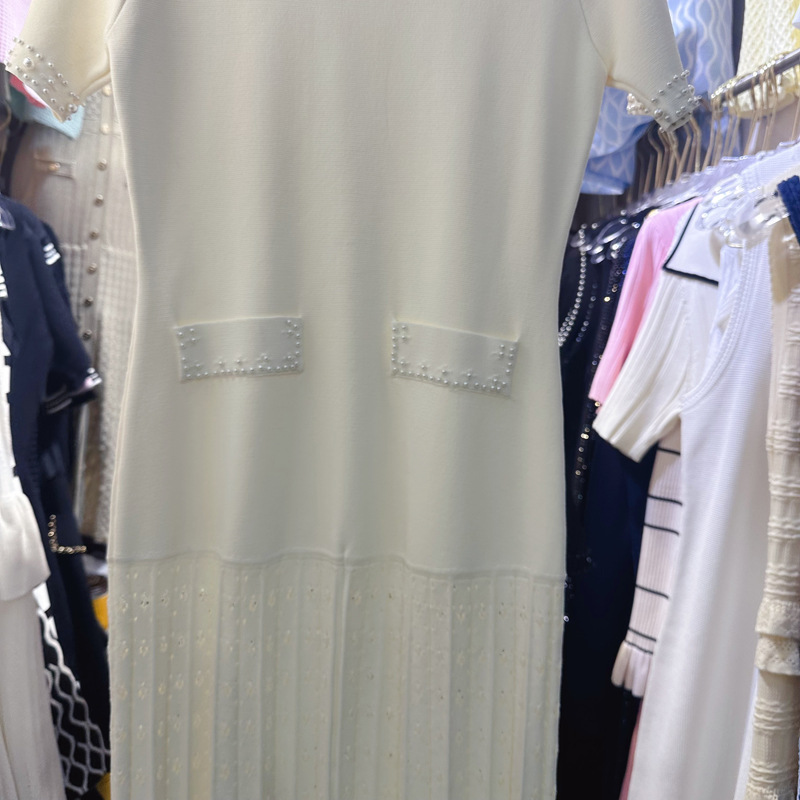 Elegant round neck slim long dress for women
