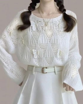 Thin sweater beading smock for women