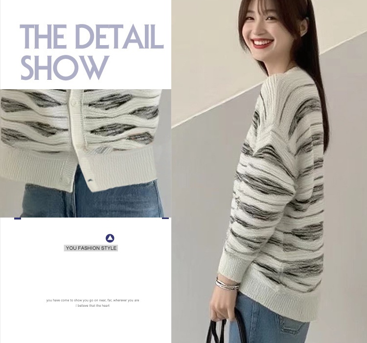All-match mixed colors tender knitted cardigan for women