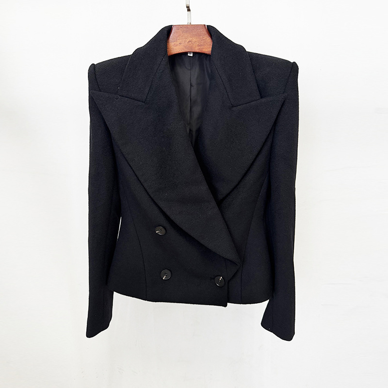 Fashion autumn simple coat slim double-breasted jacket