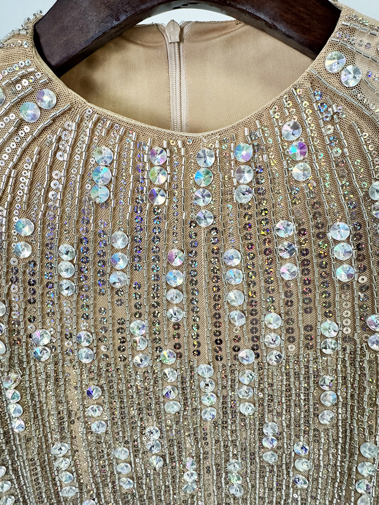 Fashion European style rhinestone autumn elasticity dress