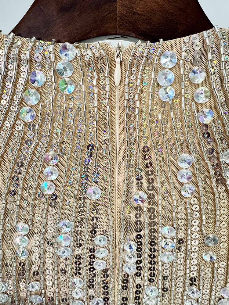 Fashion European style rhinestone autumn elasticity dress