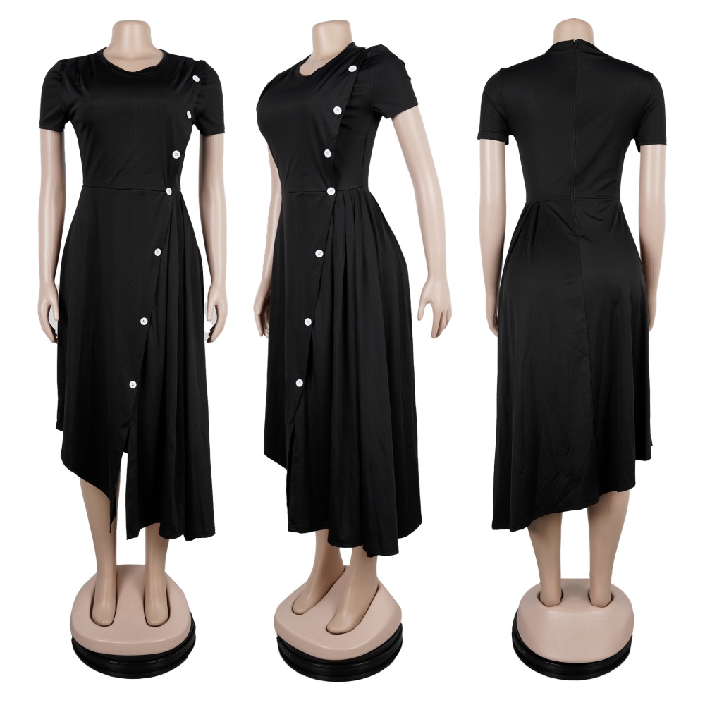 Commuting European style split hem elegant dress